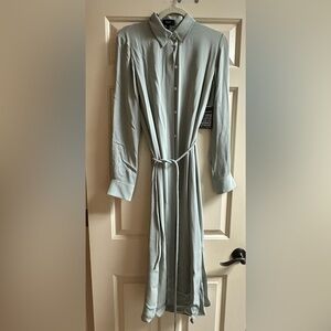 NWT Theory Silk Belted Shirt Dress $595